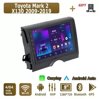 Android Carplay автомобильное радио для Toyota Mark 2 X130 2009-2019 мультимедийный проигрыватель головное устройство стерео GPS навигация BT WIFI 4+64 ГБ 1+16GB