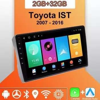 Android Carplay автомобильное радио для Toyota IST 2007 - 2016 мультимедийный проигрыватель головное устройство стерео GPS навигация BT WIFI 2+32 ГБ 1+16GB
