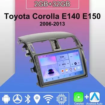 Android Carplay автомобильное радио для Toyota Corolla E140 E150 2006-2013 мультимедийный проигрыватель головное устройство стерео GPS навигация BT WIFI 2+32 ГБ 1+16GB