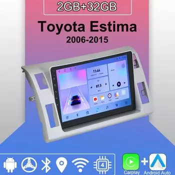 Android Carplay автомобильное радио для Toyota Estima 2006-2015 мультимедийный проигрыватель головное устройство стерео GPS навигация BT WIFI 2+32 ГБ 1+16GB