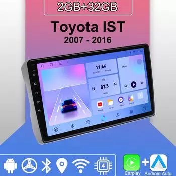 Android Carplay автомобильное радио для Toyota IST 2007 - 2016 мультимедийный проигрыватель головное устройство стерео GPS навигация BT WIFI 2+32 ГБ 1+16GB