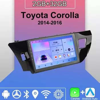 Android Carplay автомобильное радио для Toyota Corolla 2014-2016 мультимедийный проигрыватель головное устройство стерео GPS навигация BT WIFI 2+32 ГБ 1+16GB