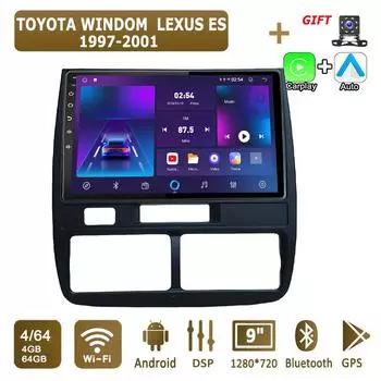 Android Carplay автомобильное радио для TOYOTA WINDOM LEXUS ES 1997-2001 мультимедийный проигрыватель головное устройство стерео GPS навигация BT WIFI 4+64 ГБ 1+16GB