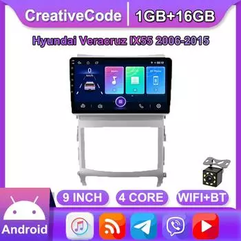 Android Carplay автомобильный радио мультимидиальный видеоплеер навигация GPS для Hyundai Veracruz IX55 2006-2015 2din головное устройство 1 + 16 ГБ 1+16GB