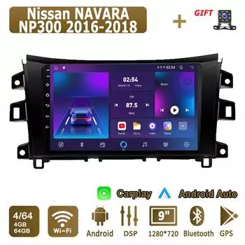 Android Carplay Car Radio For Nissan NAVARA NP300 2016-2018 Multimedia Player Head Unit Stereo GPS Navigation BT WIFI 4+64GB 1+16GB