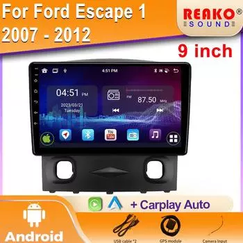 Android Carplay для Ford Escape 1 2007 - 2012 Навигация GPS Беспроводная Автомобильная Стереосистема Радио Мультимедиа 4G Wifi 2DIN 4 core 1GB+32GB carplay