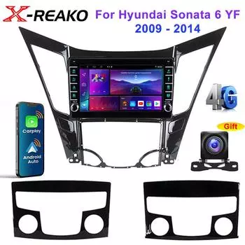 Android CarPlay для Hyundai Sonata 6 YF i40 i45 2009 - 2014 Автомагнитола Стерео Головное Устройство Мультимедийный Плеер 4G 8Core GPS Навигация 8 core 4GB+64GB