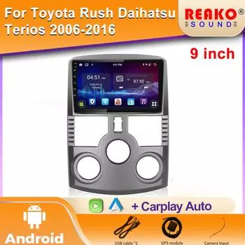 Android Carplay для Toyota Rush DAIHATSU TERIOS Мультимедиа Автомобильный GPS-плеер Навигация Сенсорный экран Стерео Радио Нет 2 Din DVD 4 core 1GB+32GB carplay