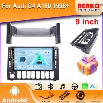 Android для A-udi C4 A100 1998+ автомобильный радиоприемник Carplay DSP GPS мультимедиа видеоплеер 2din стерео 4 core 2GB+32GB carplay