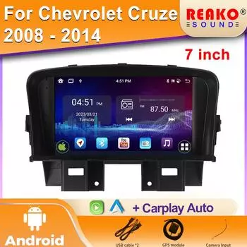 Android для CHEVROLET CRUZE 2009-2014 Мультимедиа Видео Плеер Навигация GPS Нет 2din DVD Авто Стерео Голова Нет 2din DVD 5G Wifi 4 core 1GB+32GB carplay