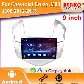 Android для Chevrolet Cruze J300 J308 2012-2015 Авто Беспроводной Carplay Автомобильный Радио Мультимедийный Плеер Навигация GPS Bluetooth 4 core 1GB+32GB carplay