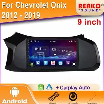 Android для Chevrolet Onix 2012 - 2019 Авто Беспроводной Carplay Автомобильный Радио Мультимедийный Плеер Навигация GPS 4G Bluetooth 2DIN 4 core 1GB+32GB carplay