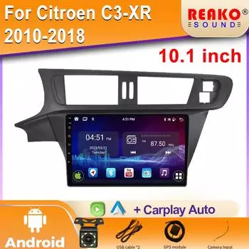 Android для Citroen C3-XR 2010-2018 автомобильный радиоприемник стерео мультимедийный проигрыватель стерео WIFI Android Auto Carplay 5G WIFI DSP 2 DIN 4 core 1GB+32GB carplay