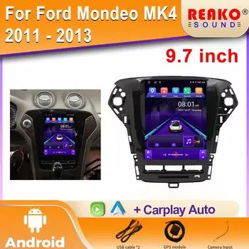 Android для Ford Mondeo MK4 2011 - 2013 Tesla Style Navigation Auto Car Radio Multimedia Player DVD GPS 9,7 дюймов GPS 4 core 2GB+32GB carplay