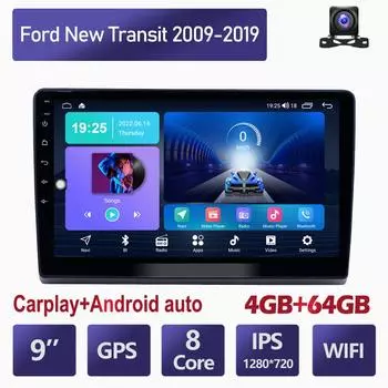 Android для Ford New Transit 2009-2019 Auto Carplay Мультимедийный плеер DSP IPS видео WIFI Bluetooth GPS навигация 4 + 64 ГБ 2+32GB