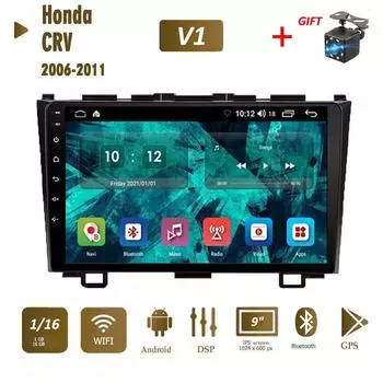 Android для Honda CRV 2006-2011 Автомобильный радиоприемник Мультимедийный видеоплеер GPS-навигация WIFI 1 + 16 ГБ