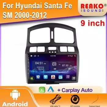 Android для Hyundai Santa Fe SM 2000-2012 для JAC S1 (Рейн) 1 2007 - 2013 Радио Стерео Мультимедийный Плеер Навигационный Экран 4 core 1GB+32GB carplay