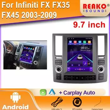 Android для Infiniti FX35 1 2002 - 2006 Автомобильный 9,7-дюймовый Радио Стерео Головное Устройство Мультимедийный Плеер GPS Навигация 4G Wi-Fi 2din 4 core 2GB+32GB carplay