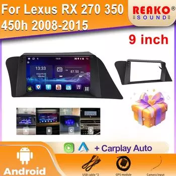 Android для Lexus RX 270 350 450h 2008-2015 Автомобильный радиоприемник DSP GPS Мультимедиа Видеоплеер Беспроводной CarPlay Android Auto 2din Stereo 4 core 1GB+32GB carplay