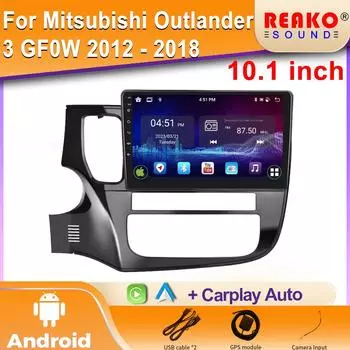 Android для Mitsubishi Outlander 3 GF0W GG0W 2012 - 2018 автомобильный радиоприемник стерео мультимедийный плеер GPS Carplay Android Auto 4G 4 core 1GB+32GB carplay