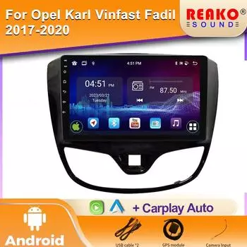 Android для OPEL Karl VinFast Fadil 2017-2020 Автомобильный навигатор Мультимедийный экран Автомагнитола Головное устройство Carplay НЕТ 2din 2 Din DVD 4 core 1GB+32GB carplay