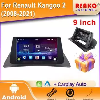 Android для Renault Kangoo 2 (2008-2021) Автомобильный радиоприемник DSP GPS Мультимедиа Видеоплеер Беспроводной CarPlay Android Auto 2din Стерео 4 core 1GB+32GB carplay