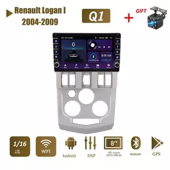 Android для Renault Logan I 2004-2009 с кнопкой, автомобильным радио, видео, мультимедиа, GPS-плеером, 1 + 16 ГБ 1+16GB