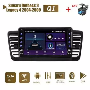 Android для Subaru Outback 3 Legacy 4 2004-2009 с кнопкой, автомобильным радио, видео, мультимедиа, GPS-плеером, 1 + 16 ГБ 1+16GB