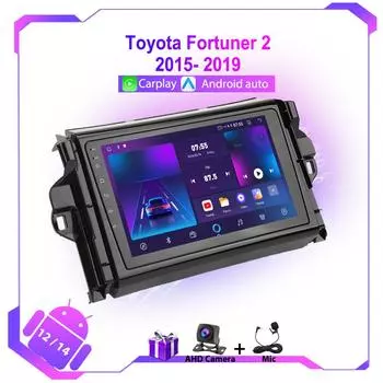 Android для Toyota Fortuner 2 2015-2019 Автомобильный Радиоприемник Стерео Мультимедиа Навигация GPS Видеоплеер Беспроводной Carplay 2 din Головное Устройство