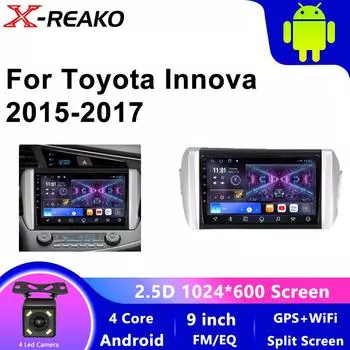 Android для TOYOTA INNOVA 2015 2016 2017 2018 LHD навигация GPS автомобильный радиоприемник мультимедийный плеер WIFI HDR экран 2Din DVD 4 core 1GB+32GB carplay