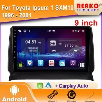 Android для Toyota Ipsum 1 SXM10 1996 - 2001 Gaia 1 XM10 1998 - 2001 Головное устройство Мультимедиа Видео Плеер Навигация 2din DVD 4 core 1GB+32GB carplay