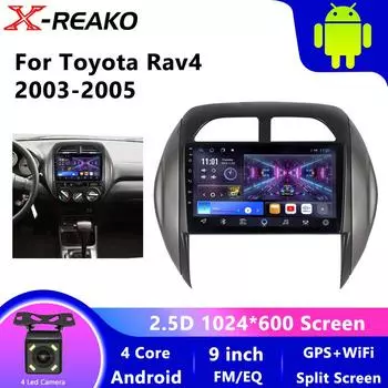 Android для Toyota RAV4 2003-2005 Мультимедиа Автомобильный Carplay Android Auto Беспроводной Радио Wi-Fi GPS Автомобильный Стерео Авто 4 core 1GB+32GB carplay