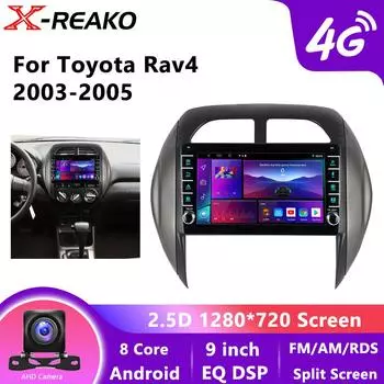 Android для Toyota RAV4 2003-2005 Мультимедиа Автомобильный Carplay Android Auto Беспроводное Радио 4G 8Core Wi-Fi GPS Автомобильный Стерео Авто 8 core 4GB+64GB