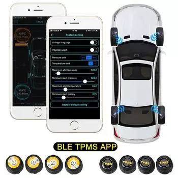 Android iOS BLE TPMS Датчик давления в шинах автомобиля Водонепроницаемый Универсальный внешний датчик давления в шинах Bluetooth 4.0