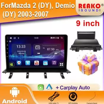 Андроид Мазда 2 (DY), Демио (DY) 2003-2007 Автомобильный Радиоприемник DSP GPS Мультимедиа Видео Плеер Беспроводной CarPlay Android Auto 2din Стерео 4 core 1GB+32GB carplay
