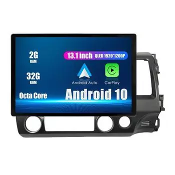 Android Радио 13,1 Автомобильное стереонавигационное головное устройство Мультимедийный плеер GPS для Honda Civic 2004-2011 13.1 оранжевый