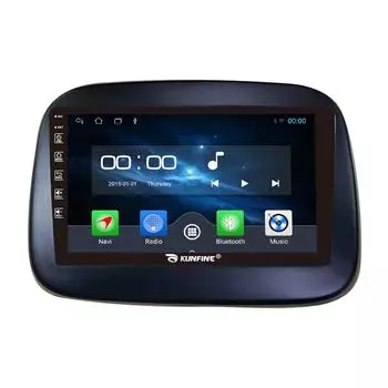 Android-радио CarPlay/Android Авто Автомобильная навигация Мультимедийный плеер GPS RDS DSP Стерео для Fiat Mobi 9 Inch чёрный