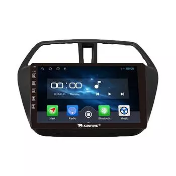 Android-радио CarPlay/Android Авто Автомобильная навигация Мультимедийный плеер GPS RDS DSP Стерео для Suzuki Scross 2014-2017 9 Inch чёрный