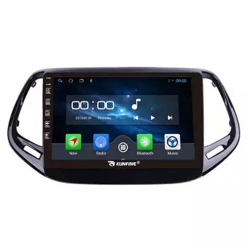 Android Радио CarPlay/Android Авто Автомобильная Навигация Мультимедийный Плеер GPS RDS DSP Стерео Для Jeep Compass 2017 2018 10 Inch чёрный