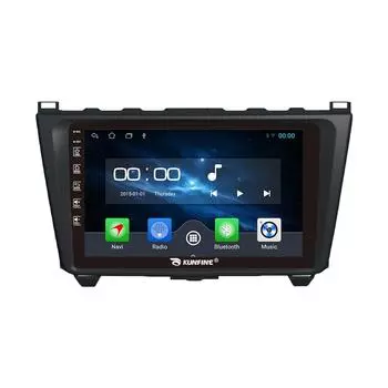 Android-радио CarPlay/Android Автомобильная навигация Мультимедийный плеер GPS RDS DSP Стерео для Mazda 6 Core-Wing 2008-2014 9 Inch чёрный