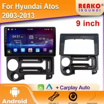 Android Радио Для Hyundai Atos 2003-2013 Автомобильный Стерео Мультимедиа Видео Навигация GPS Плеер Головное Устройство 5G WiFi DSP 2din DVD 4 core 1GB+32GB carplay