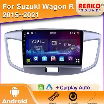 Android Радио для Suzuki Wagon 2015 Автомобильный Радиоплеер GPS Навигация Стерео Головное Устройство Беспроводная Android Auto Интеллектуальная Система 4 core 1GB+32GB carplay