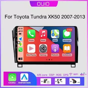 Android Радио для Toyota Tundra XK50 2007-2013/Sequoia XK60 2008-2017 Автомобильный стерео Мультимедийный проигрыватель Carplay Авто GPS навигация
