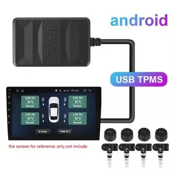 Android TPMS запасная шина внутренний внешний датчик USB TPMS для автомобильного радио DVD-плеера система контроля давления в шинах