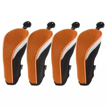 Andux Golf Hybrid Club Head Covers with Replaceable Number Set of 4 Tags, MT/HY (Orange)