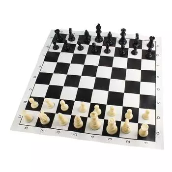 Andux International Chess Международная шахматная доска для начинающих Дорожная портативная доска Портативный набор QPXQ-01 (43x43см, черный) чёрный