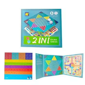 Andux Magnetic Flight Chess Set Book Travel Board Game Portable Chess Toy Chess 2-in-1 CXYXQ-04 (Полет + Шашки)