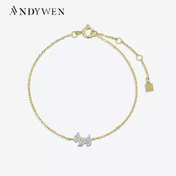 ANDYWEN, 100% стерлинговое серебро 925 пробы, 6*8 мм, Анамель, браслет с фианитом, женские роскошные ювелирные изделия для свадебной вечеринки, ювелирные изделия M