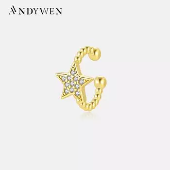 ANDYWEN, стерлинговое серебро 925 пробы, 2023, звездная опалесценция, модные серьги, ювелирные изделия в стиле рок-панк M