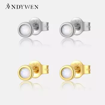 ANDYWEN стерлингового серебра 925 пробы, золотые серьги в форме сада, женские серьги с цирконием, ювелирные изделия с тонкими кристаллами M